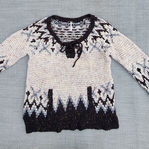 FREE PEOPLE LOVE BUG NORDIC SWEATER SZ L